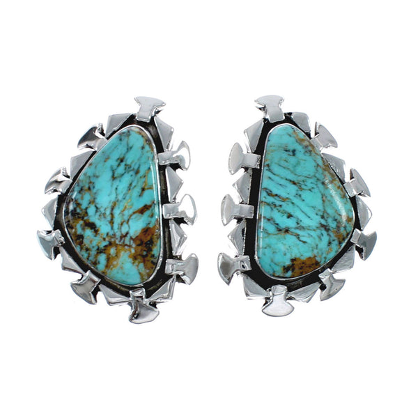 Native American Sterling Silver Turquoise Post Earrings AX128148